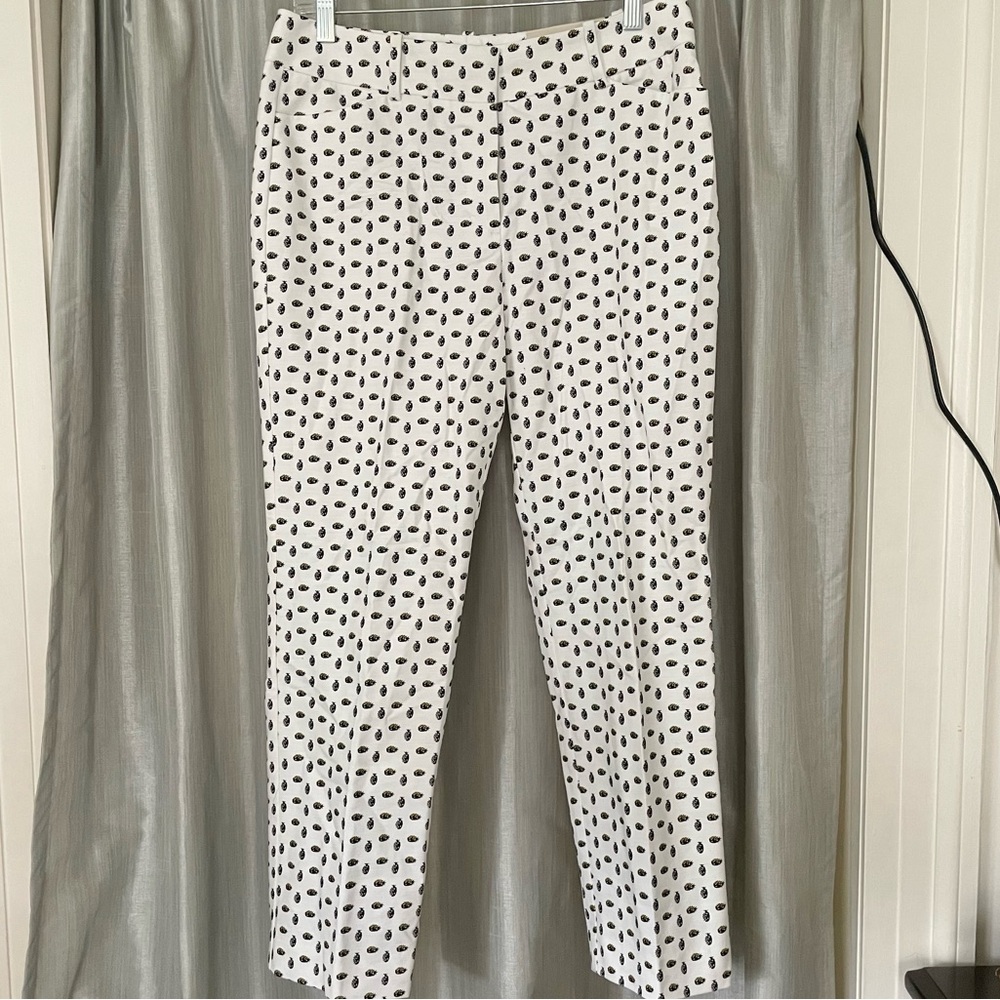 Ann Taylor Pineapple Print Curvy Ankle-Length Pants